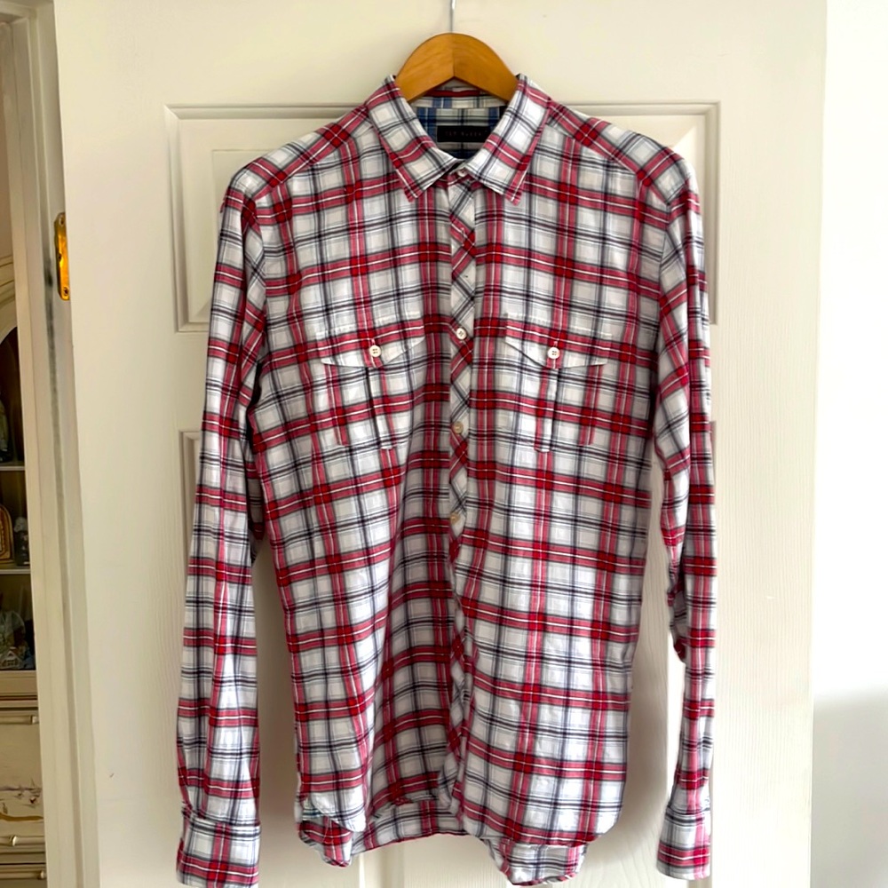 Ted Baker Size Small Men’s Plaid Long Sleeve Button Down Shirt